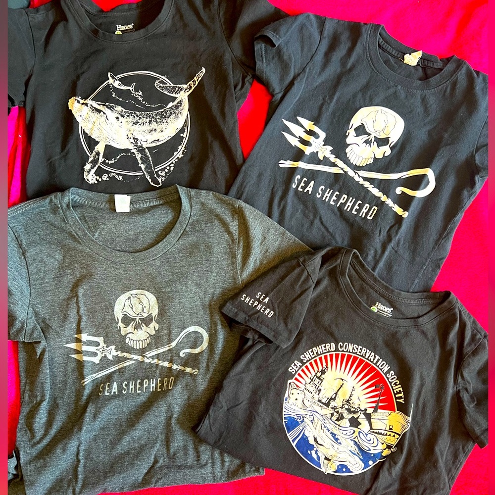 Lot of Sea Shepherd Conservation Society tees. ☠️🐋